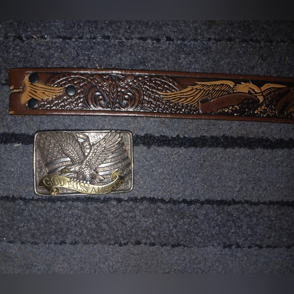 Other - NWOT WESTERN LEATHER EAGLE DWTAILED BELT WITH MATCHING EAGLE BUCKLE SZ.36